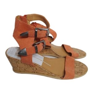 Dolce Vita Women's Coral Cork Wedge Strappy Heeled Sandals Size 6.5